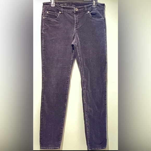 Kut From The Kloth Corduroy Pants Dark Grey Size 8 Dana Skinny Mid-low Rise - Picture 5 of 13